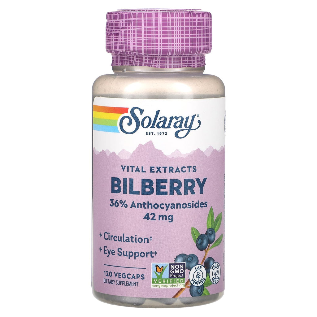 Solaray, Vital Extracts, Bilberry, 42 mg, 120 VegCaps
