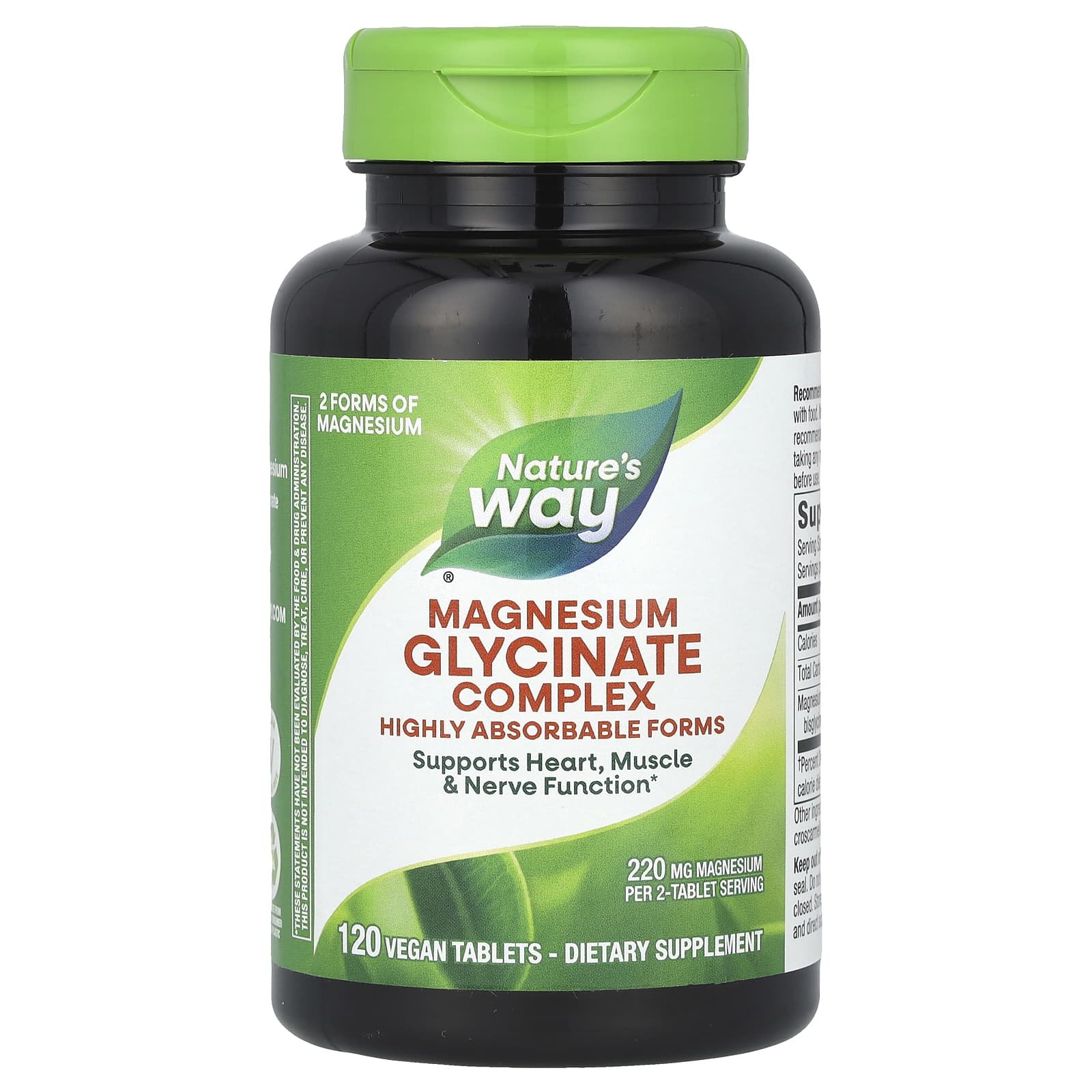 Nature's Way, Magnesium Glycinate Complex, 120 Vegan Tablets (110 mg per Tablet)