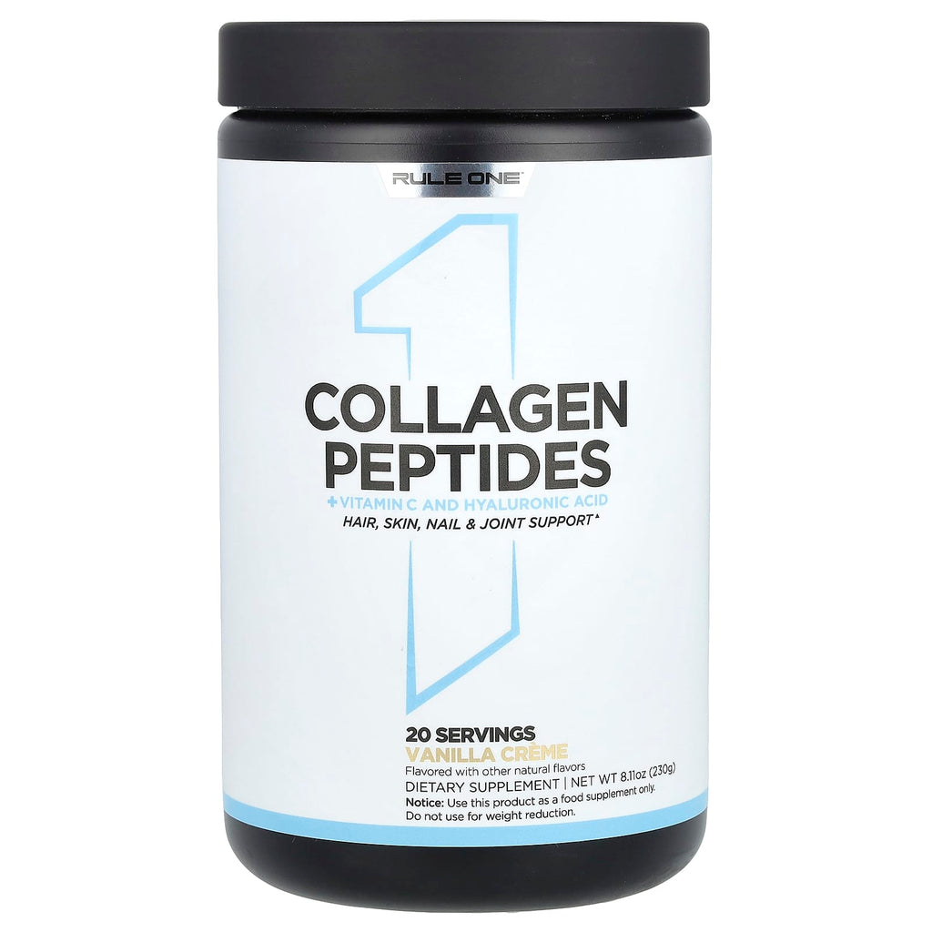 Rule One Proteins, Collagen Peptides + Vitamin C and Hyaluronic Acid, Vanilla Creme, 8.11 oz (230 g)