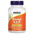 NOW Foods, Omega 3-6-9, 1,000 mg, 100 Softgel