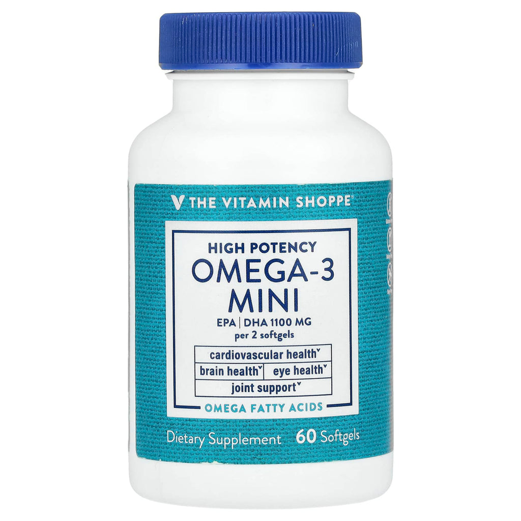 The Vitamin Shoppe, Omega-3 Mini, High Potency, 60 Softgels (700 mg per Softgel)