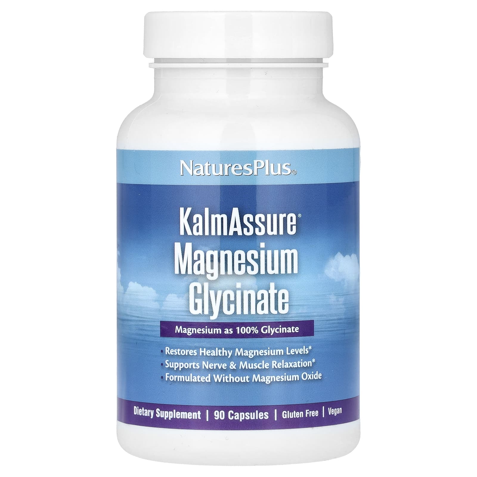NaturesPlus, KalmAssure, Magnesium Glycinate, 90 Capsules (70 mg per Capsule)