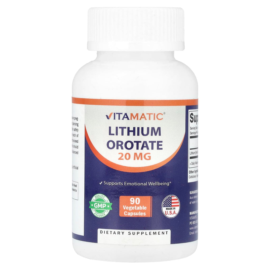Vitamatic, Lithium Orotate, 20 mg, 90 Vegetable Capsules