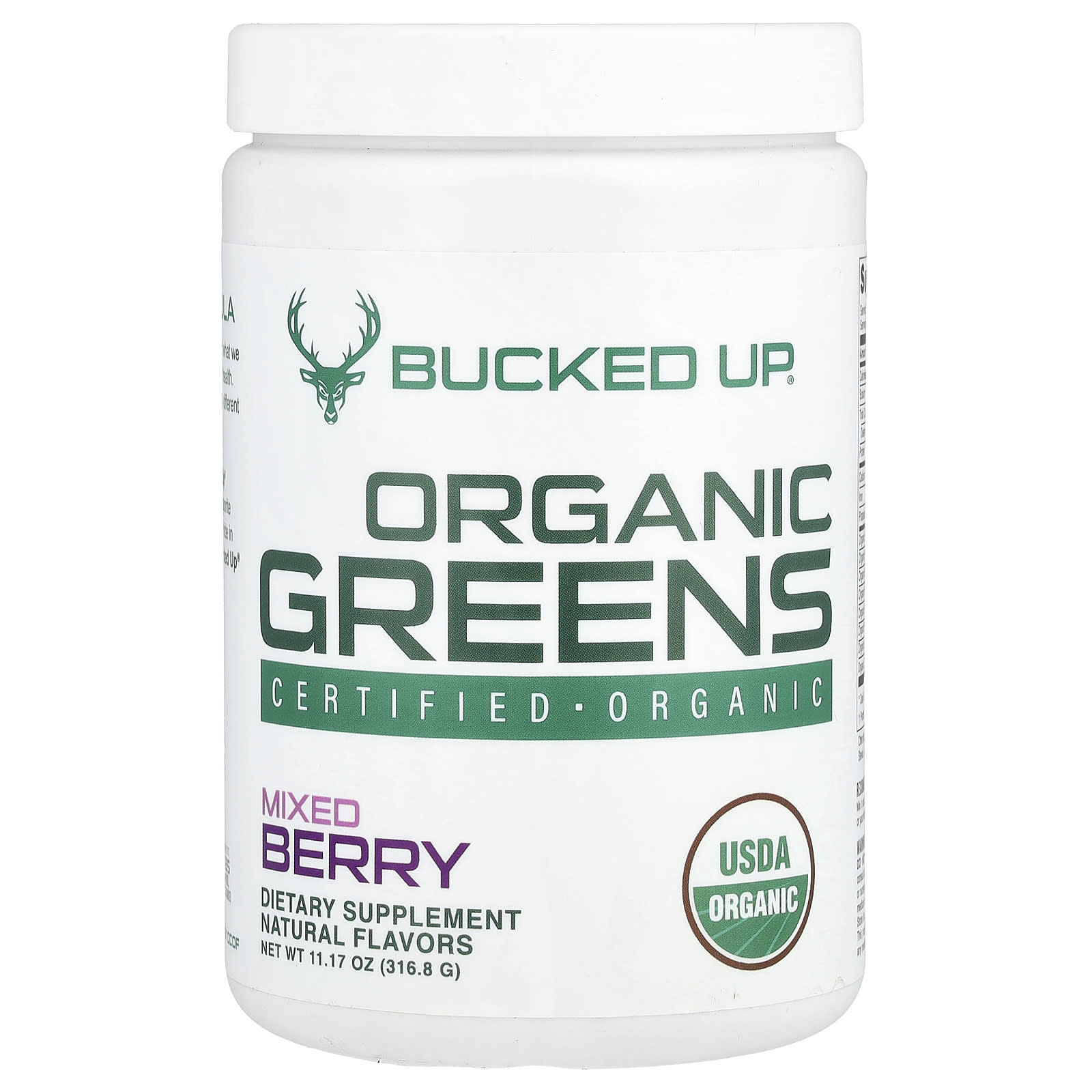 Bucked Up, Organic Greens, Mixed Berry, 11.17 oz (316.8 g)