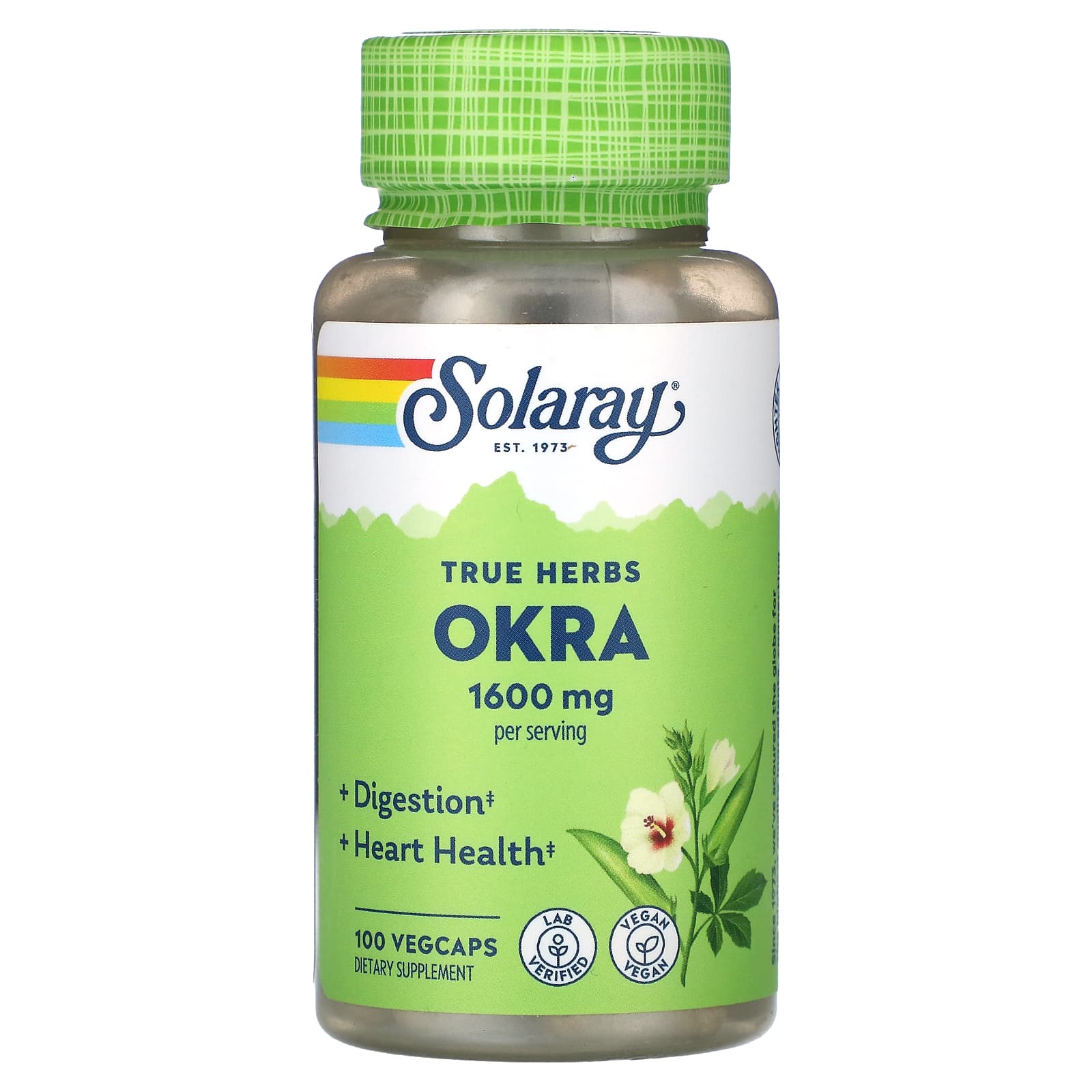 Solaray, True Herbs, Okra, 100 VegCaps (400 mg per Capsule)