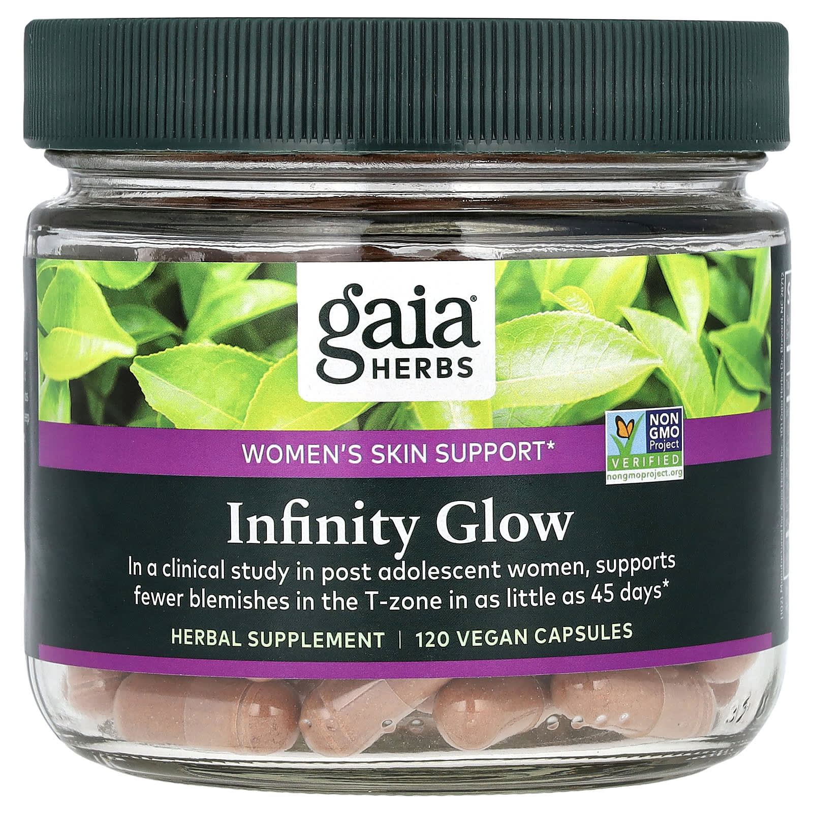 Gaia Herbs, Infinity Glow, Women's Skin Support, 120 Vegan Capsules