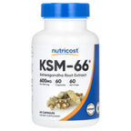 Nutricost, KSM-66, Ashwagandha Root Extract, 600 mg, 60 Capsules