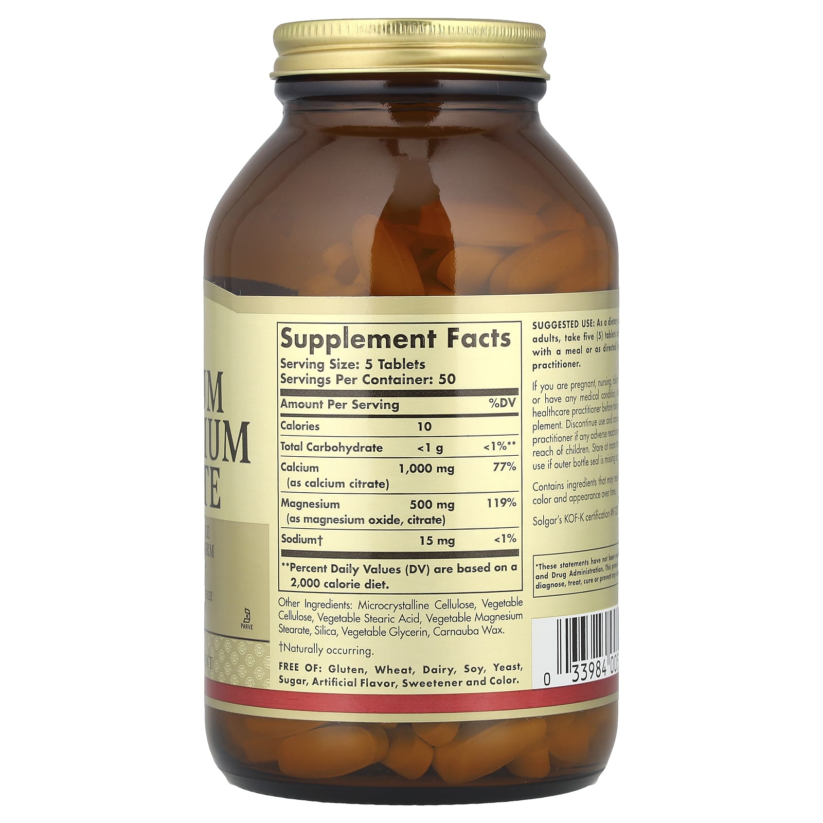 Solgar, Calcium Magnesium Citrate, 250 Tablets
