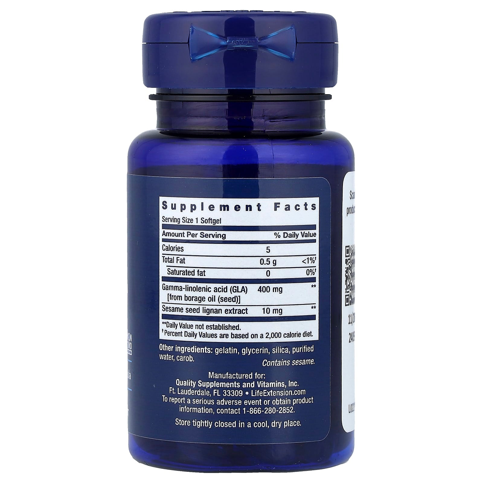 Life Extension, Mega GLA Sesame Lignans, 30 Softgels