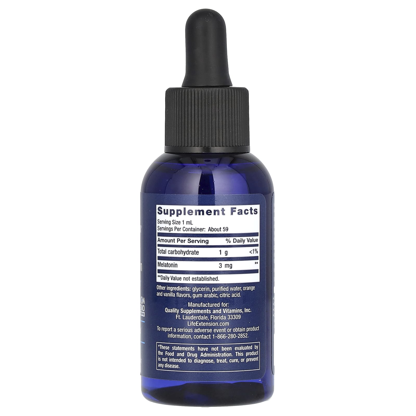 Life Extension, Fast-Acting Liquid Melatonin, Citrus-Vanilla, 2 fl oz (59 ml)