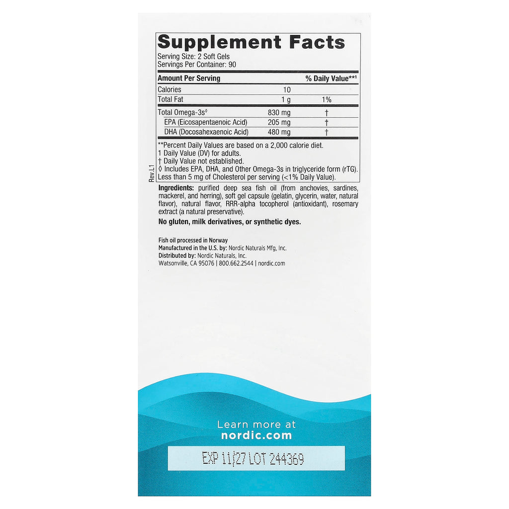 Nordic Naturals, DHA, Strawberry, 180 Soft Gels