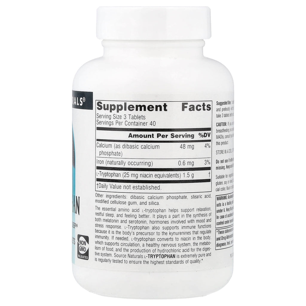Source Naturals, L-Tryptophan, 120 Tablets