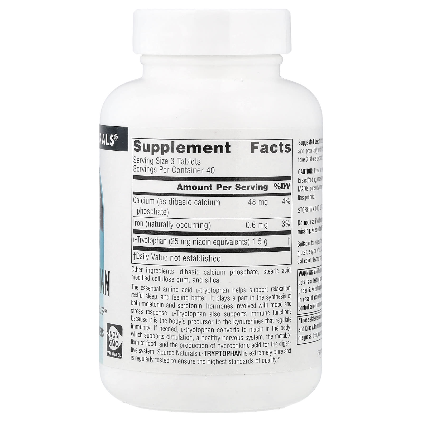 Source Naturals, L-Tryptophan, 120 Tablets