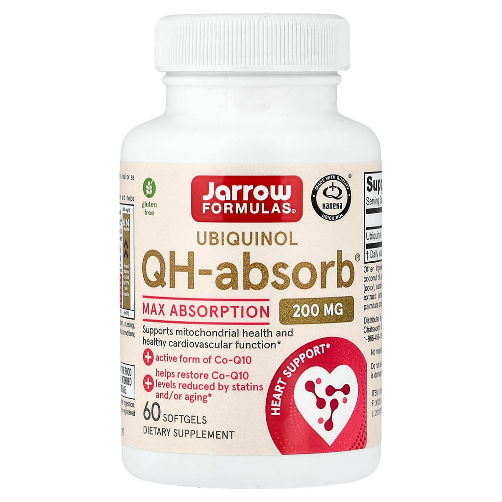 Jarrow Formulas, Ubiquinol, QH-Absorb, Max Absorption, 200 mg, 60 Softgels