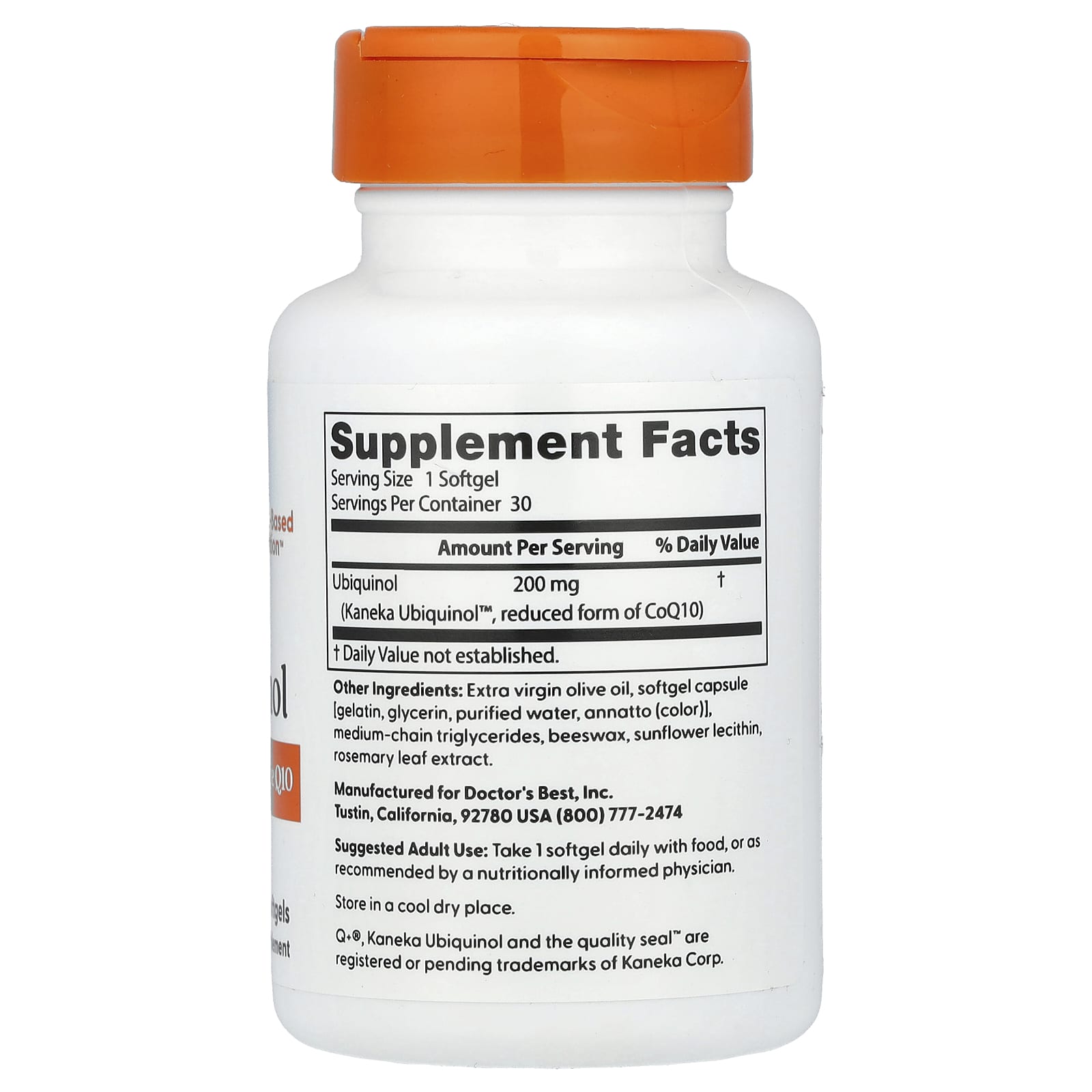 Doctor's Best, Ubiquinol, 200 mg, 30 Softgels