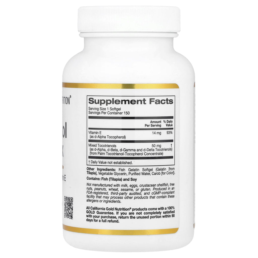 California Gold Nutrition, Tocotrienol Complex with Vitamin E, 150 Fish Gelatin Softgels