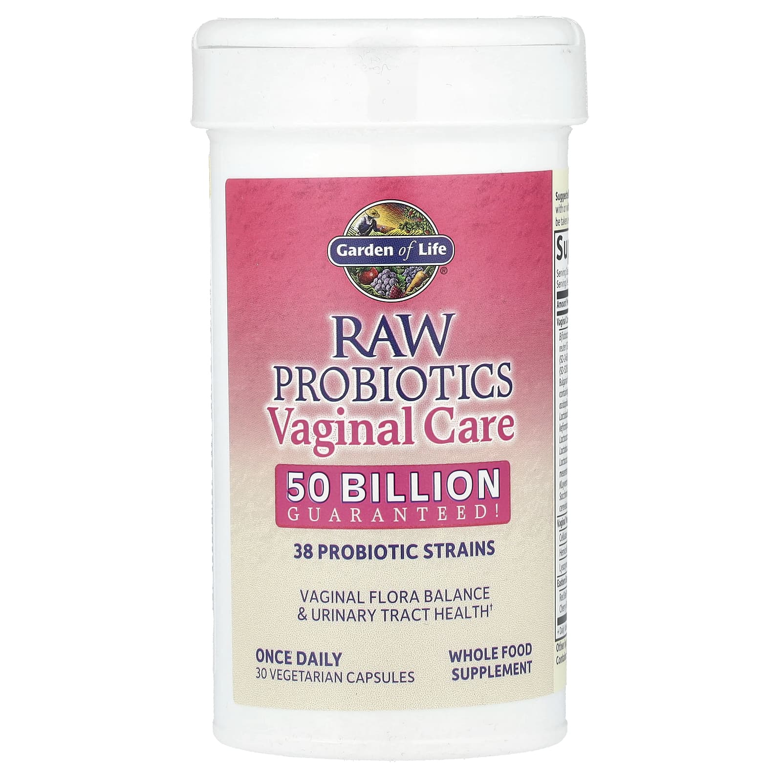 Garden of Life, RAW Probiotics, Vaginal Care, Shelf-Stable, 30 Vegetarian Capsules