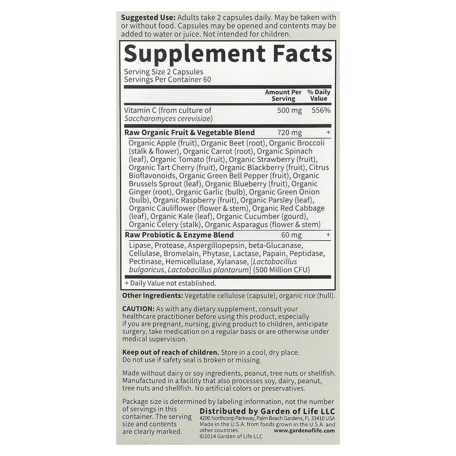 Garden of Life, Vitamin Code®, RAW Vitamin C™, 120 Vegan Capsules