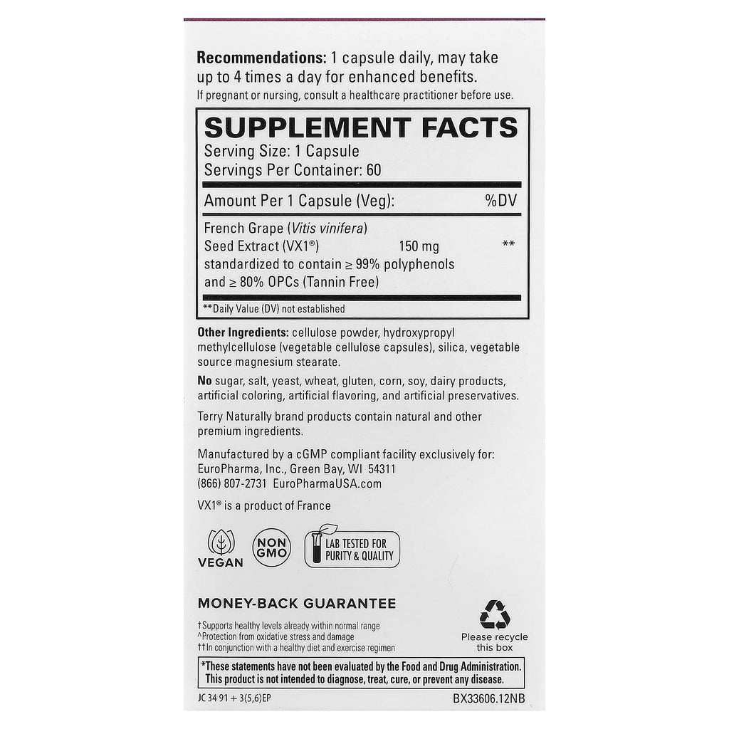 Terry Naturally, Clinical OPC®, 150 mg, 60 Capsules