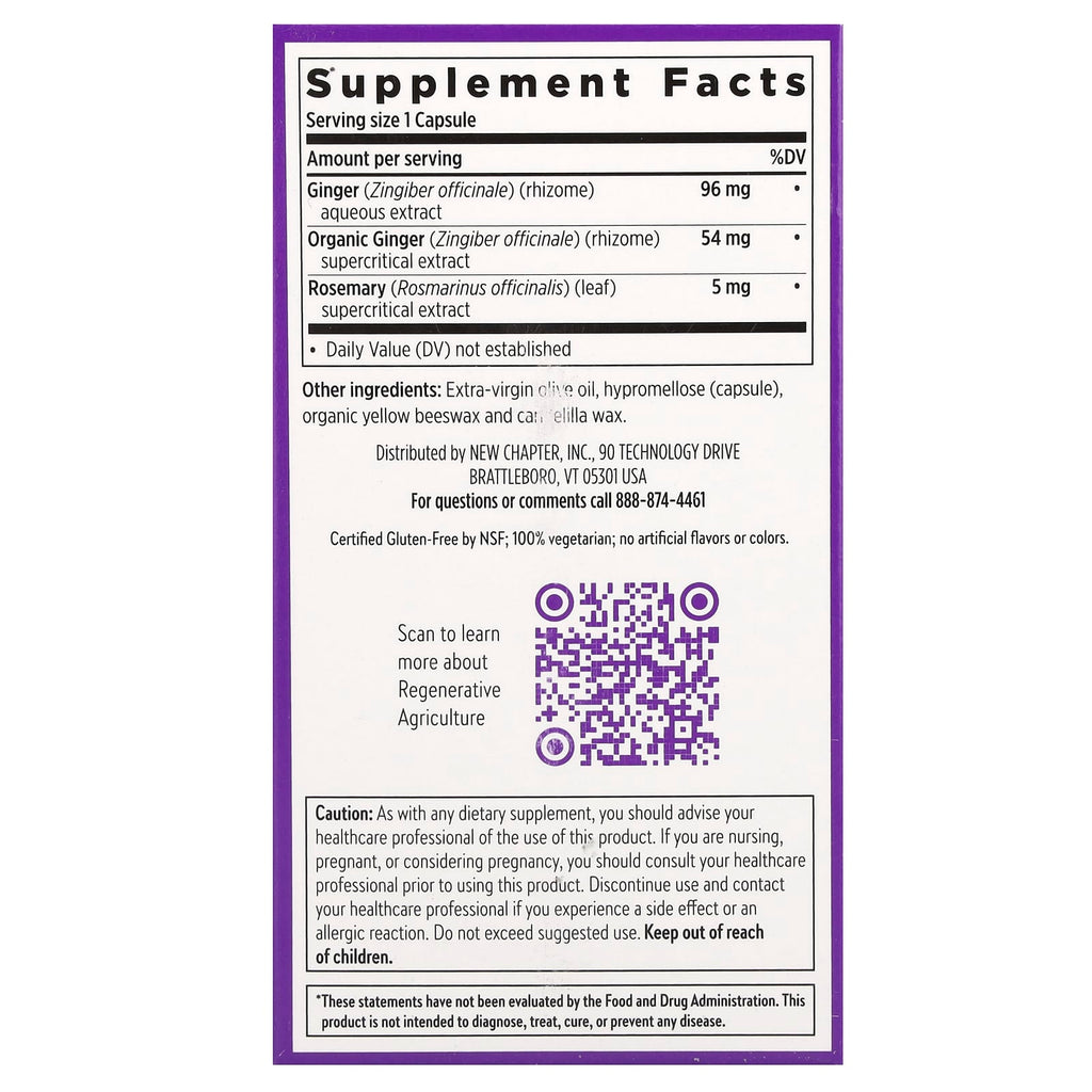 New Chapter, Ginger Force™, 60 Vegetarian Capsules
