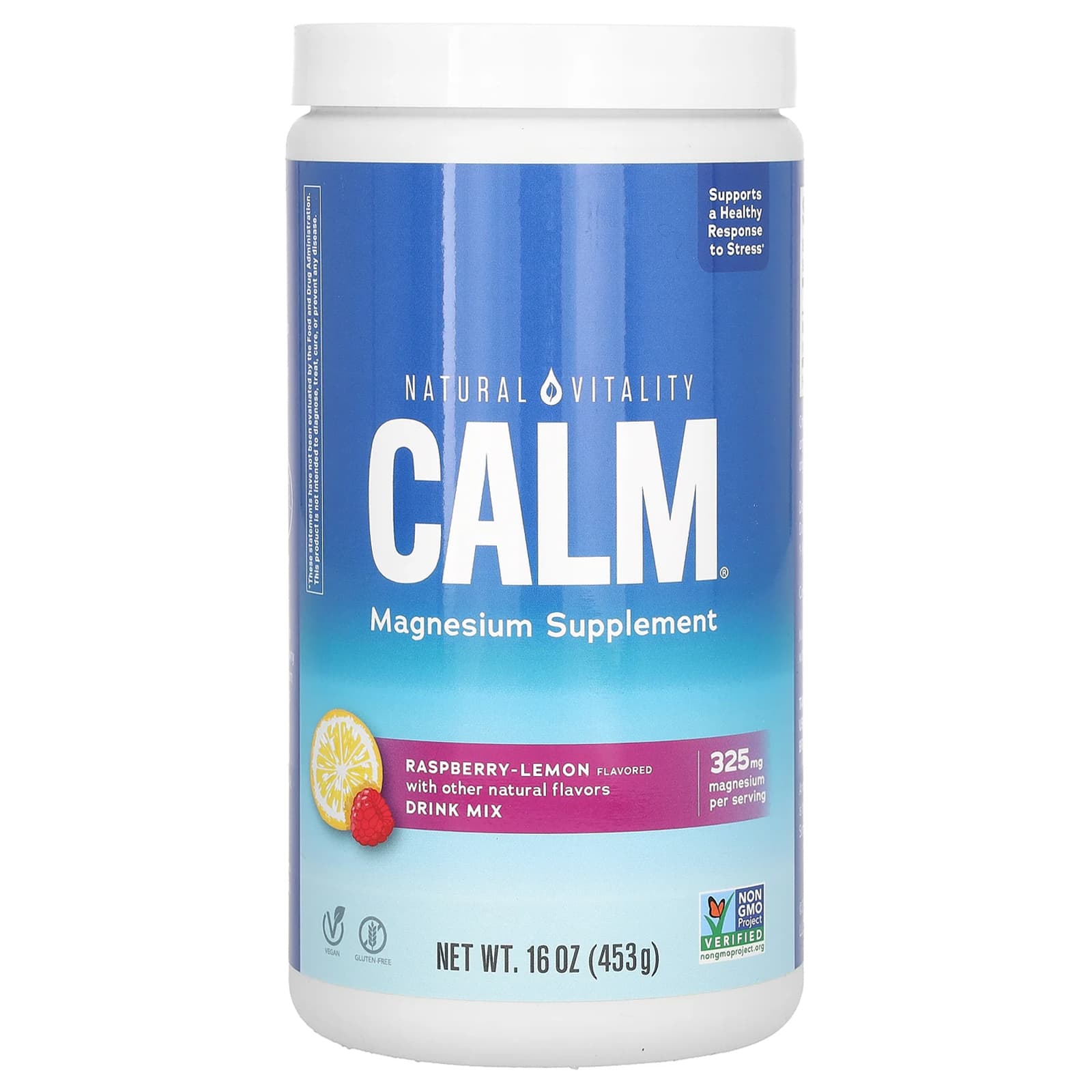 Natural Vitality, CALM®, Magnesium Supplement Drink Mix, Raspberry-Lemon, 16 oz (453 g)