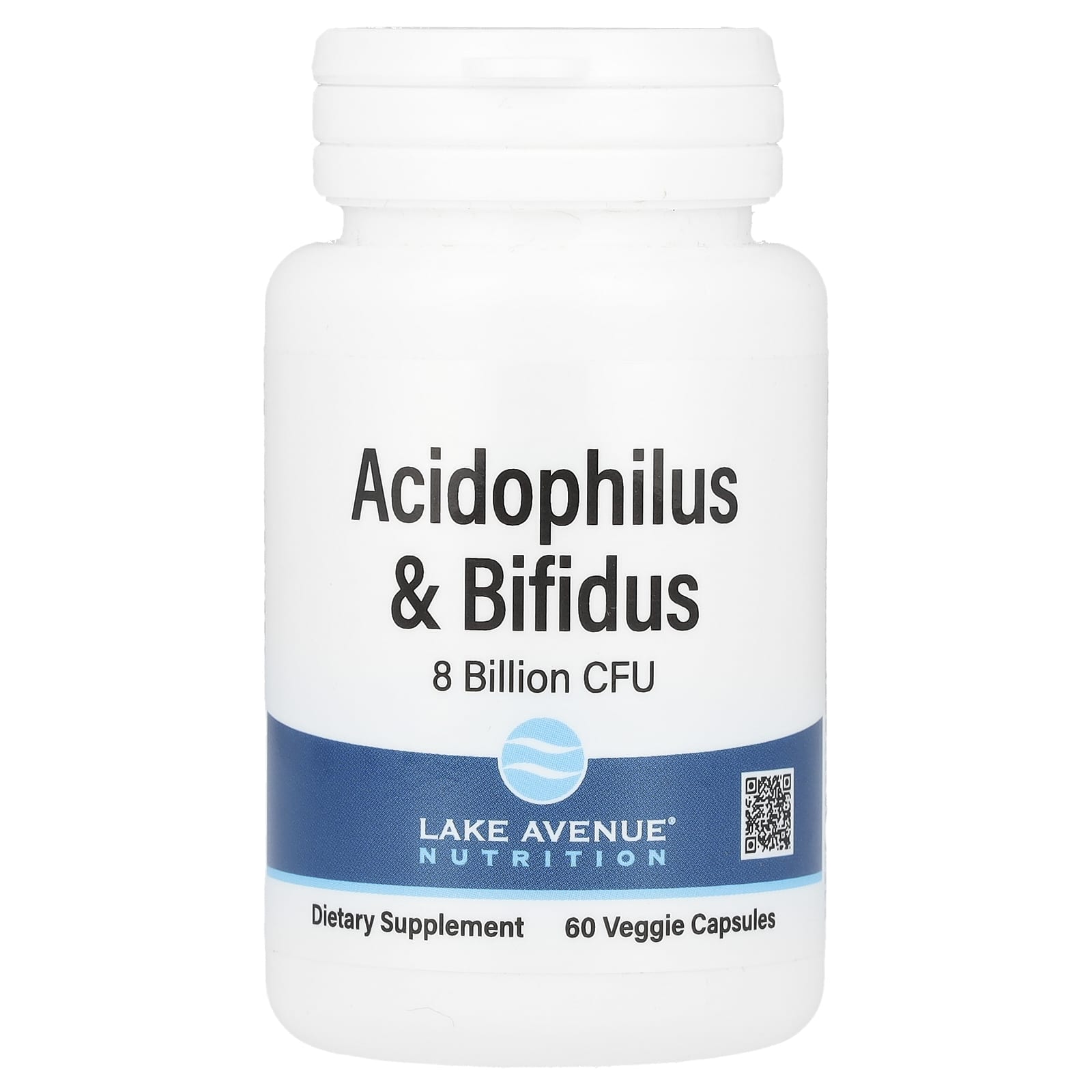 Lake Avenue Nutrition, Acidophilus and Bifidus, Probiotic Blend with Lactobacillus acidophilus, Bifidobacterium lactis, and Bifidobacterium longum, 8 Billion CFU, 60 Veggie Capsules