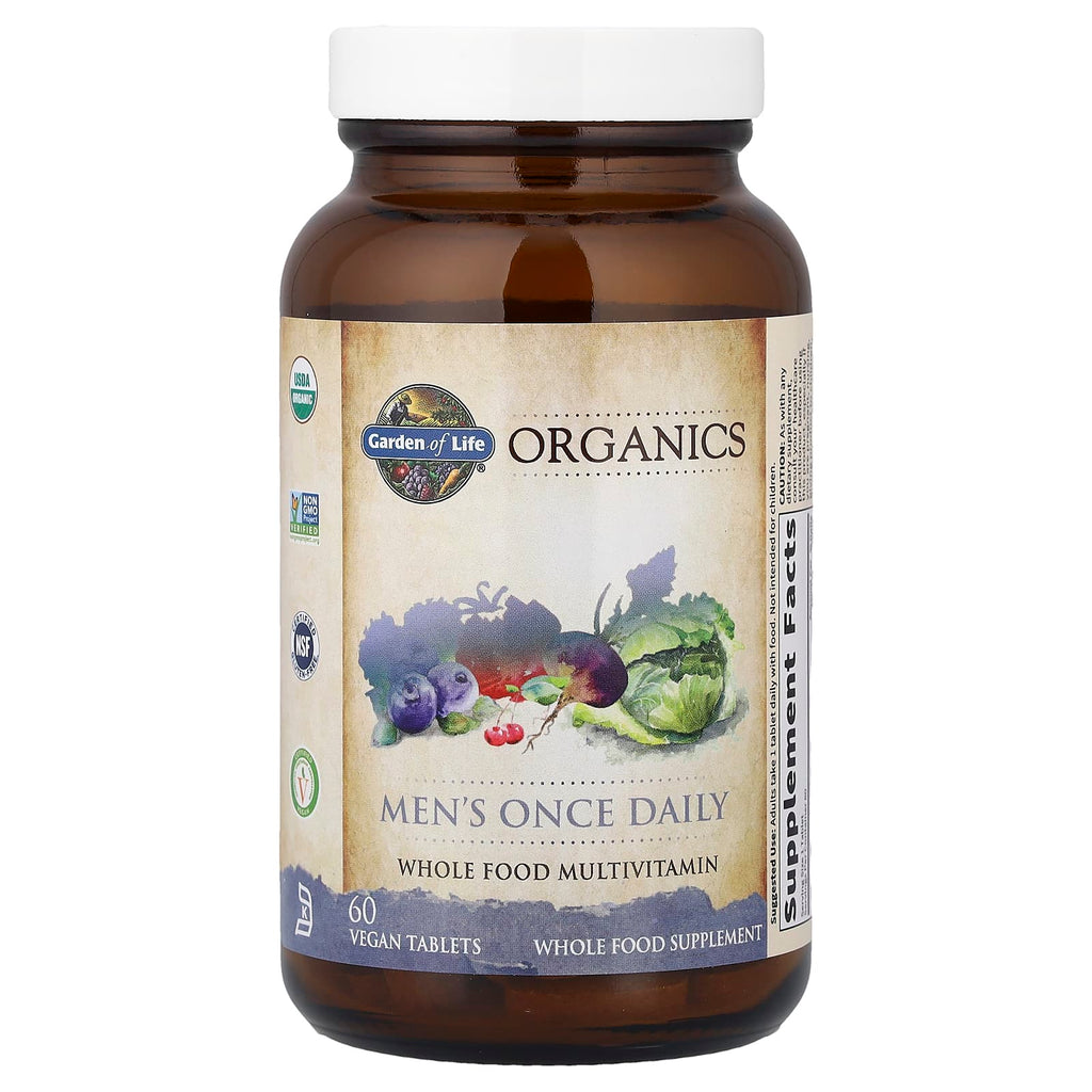 Garden of Life, Organics, Men's Once Daily, Whole Food Multivitamin, 60 Vegan Tablets