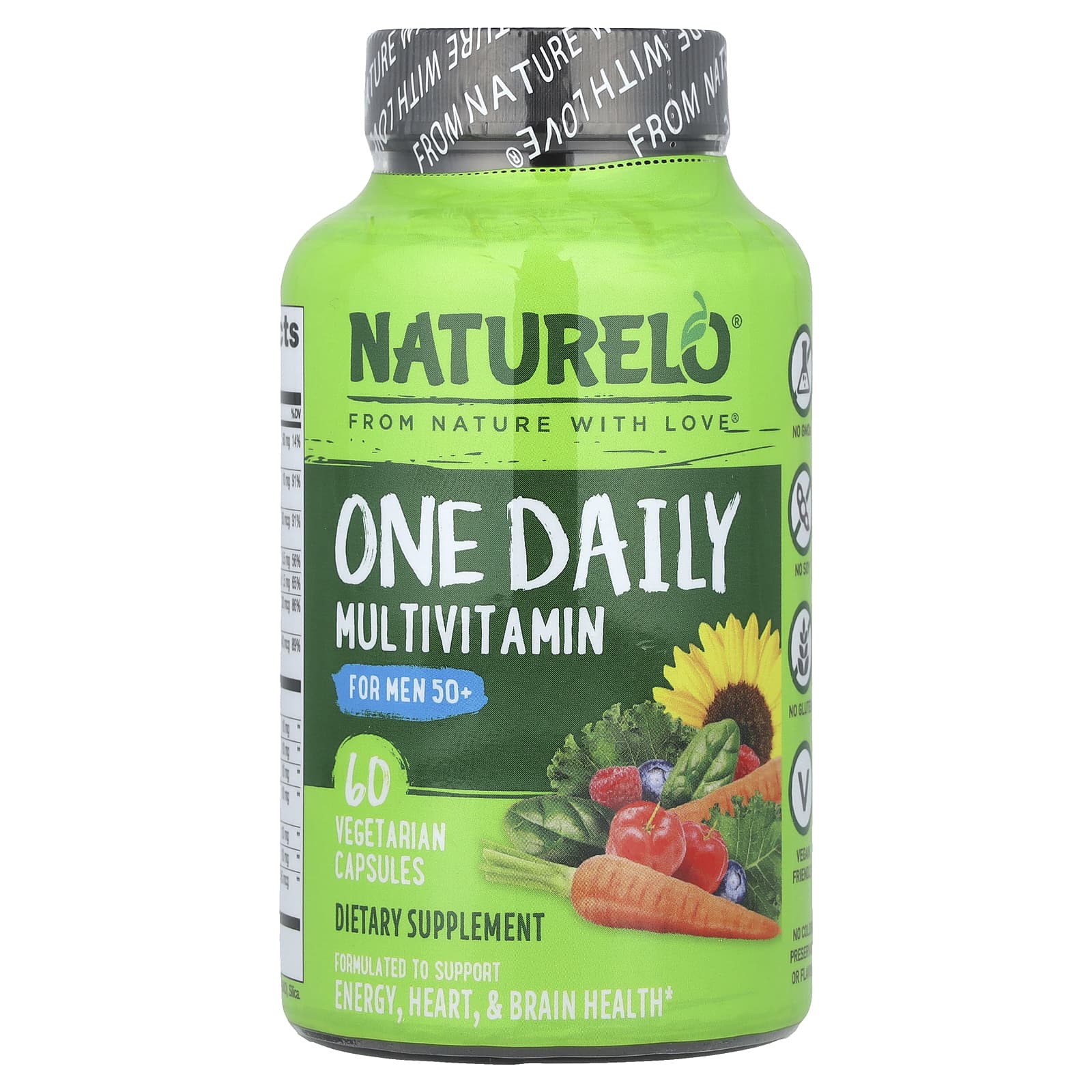 NATURELO, One Daily Multivitamin For Men 50+, 60 Vegetarian Capsules