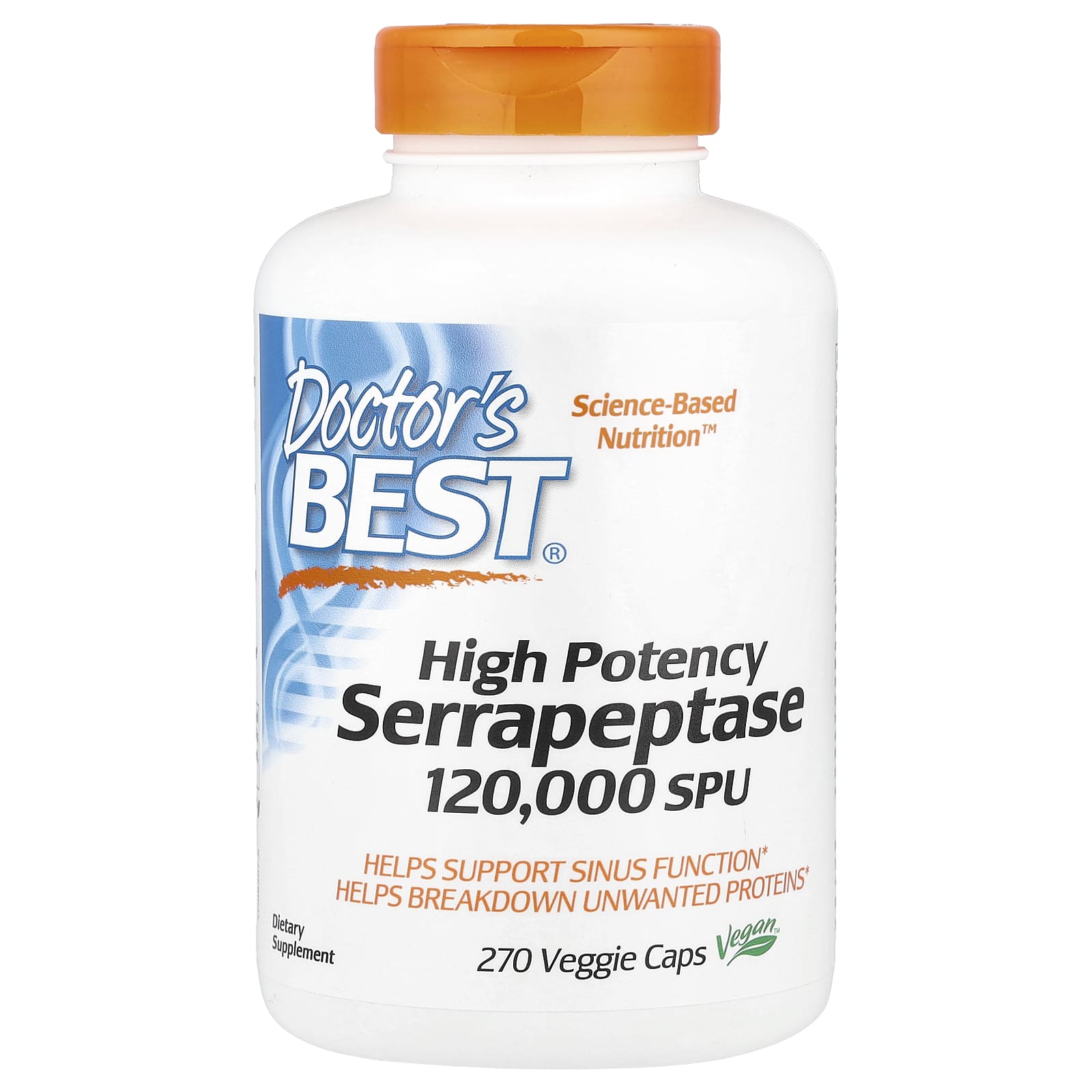 Doctor's Best, High Potency Serrapeptase, 120,000 SPU, 270 Veggie Caps