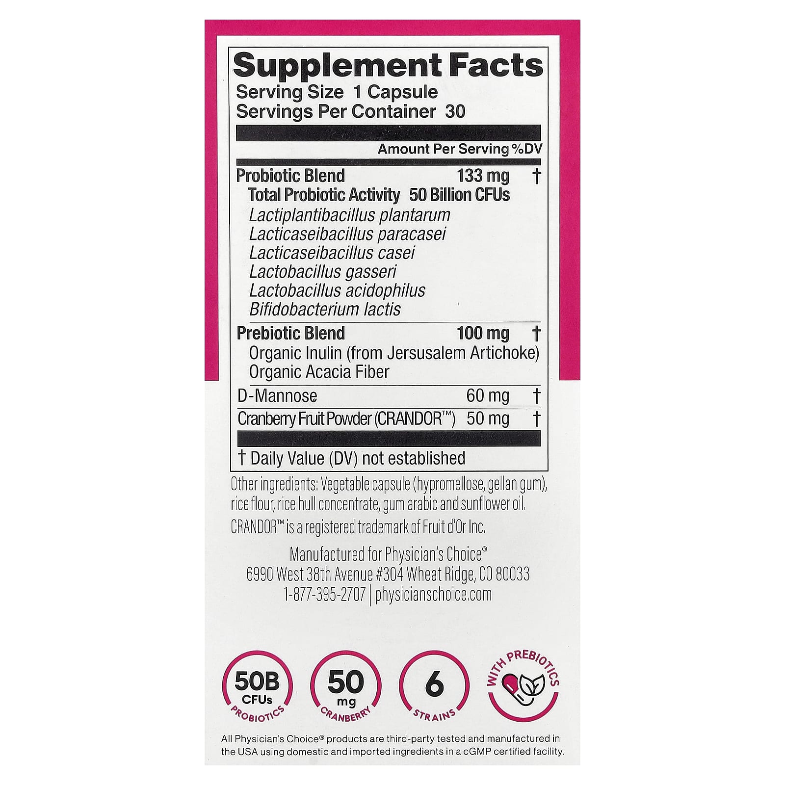 Physician's Choice, Women's Probiotic, 30 Capsules