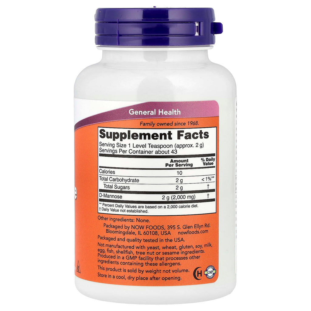 NOW Foods, D-Mannose Pure Powder, 3 oz (85 g)