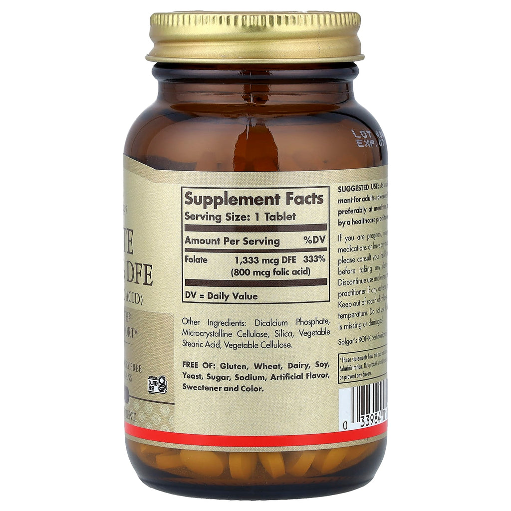 Solgar, Folate, 1,333 mcg DFE, 250 Tablets