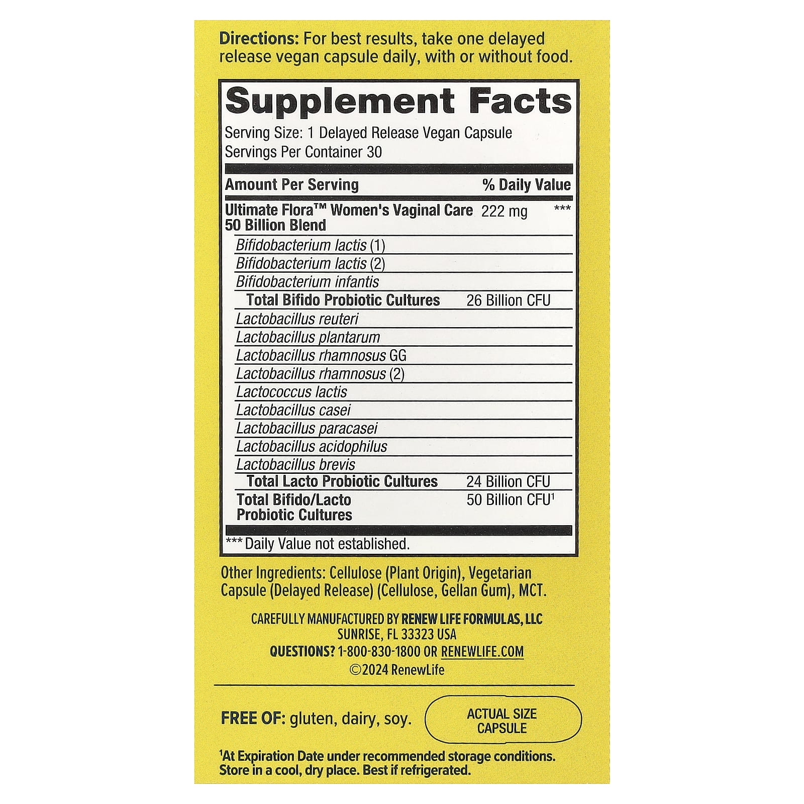 Renew Life, Ultimate Flora™ Probiotic, 30 Delayed Release Vegan Capsules