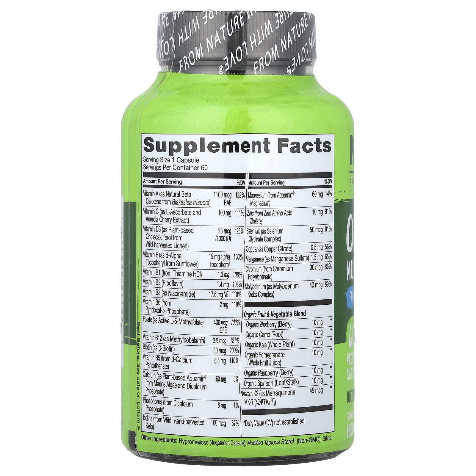 NATURELO, One Daily Multivitamin For Men 50+, 60 Vegetarian Capsules