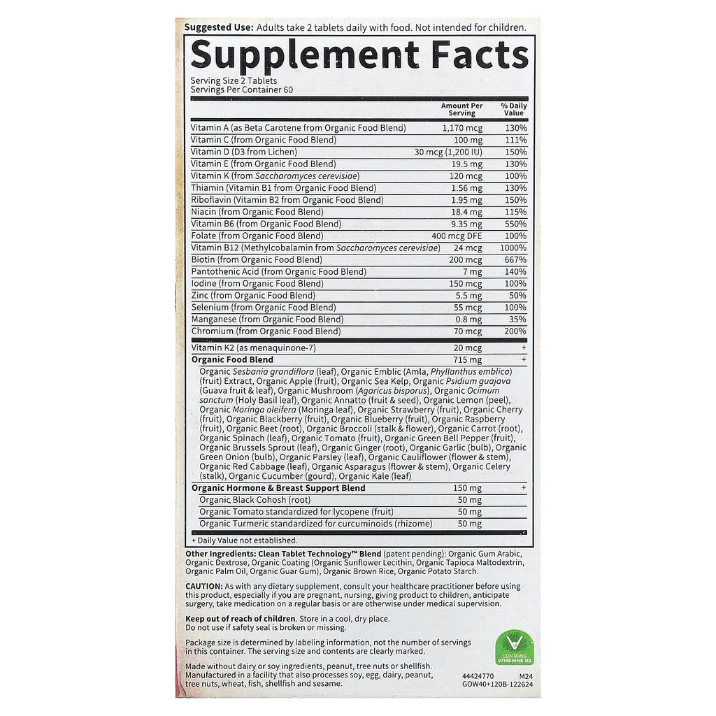 Garden of Life, Organics, Women's Multi 40+, 120 Vegan Tablets