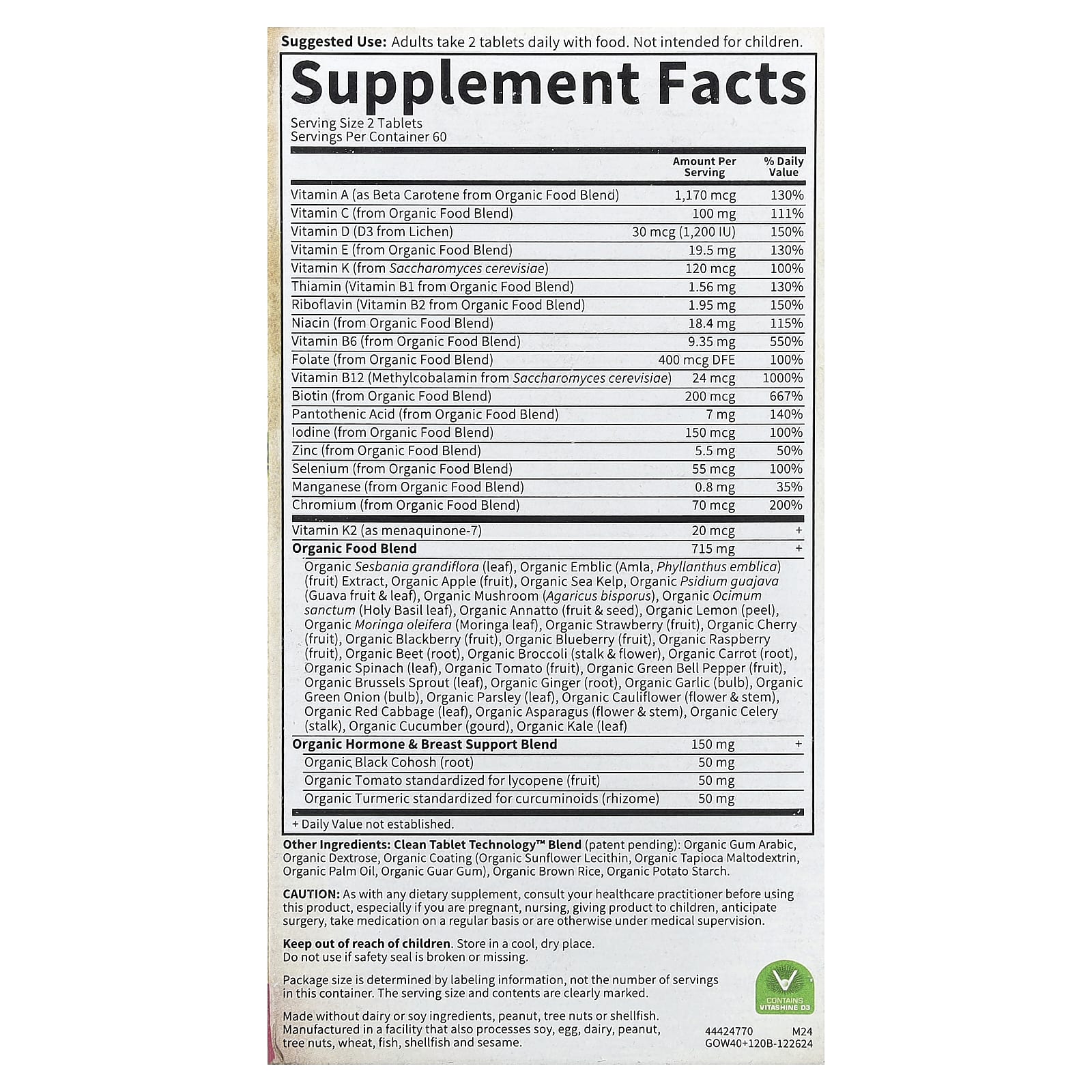 Garden of Life, Organics, Women's Multi 40+, 120 Vegan Tablets