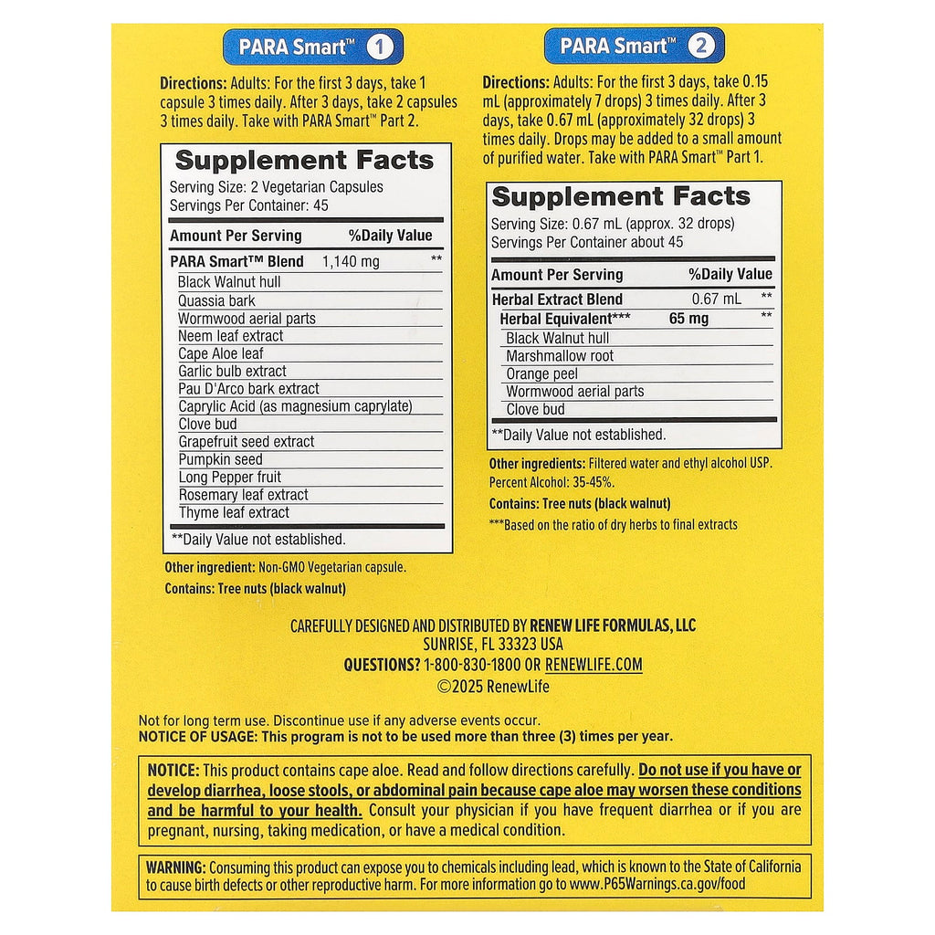 Renew Life, ParaSmart Cleanse, 14-Day Targeted Cleanse, 2-Part