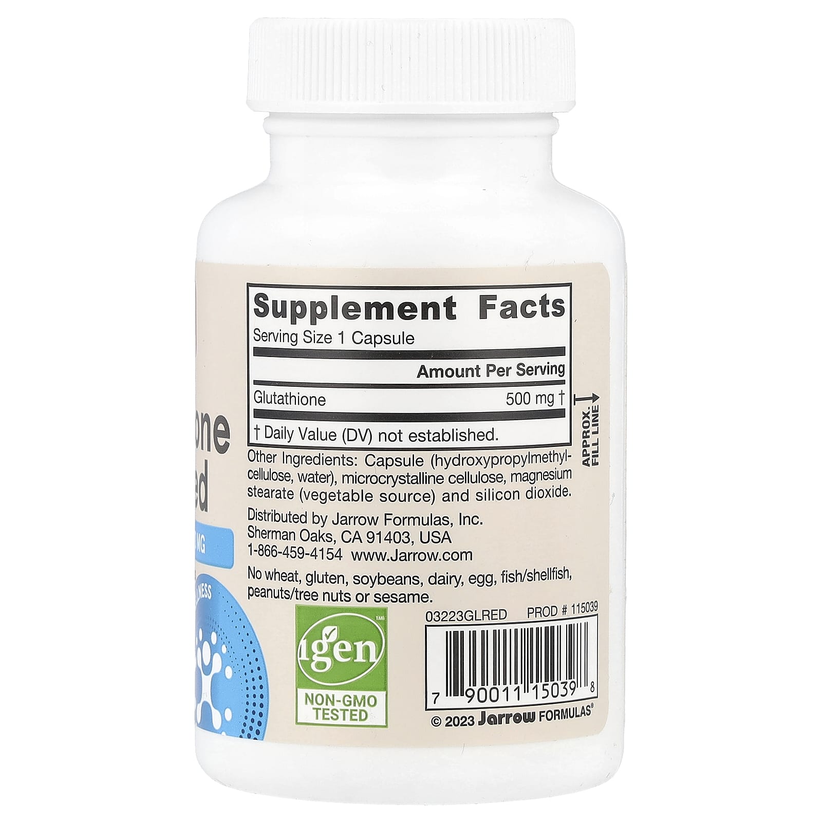 Jarrow Formulas, Vegan Glutathione Reduced, 500 mg, 60 Veggie Caps