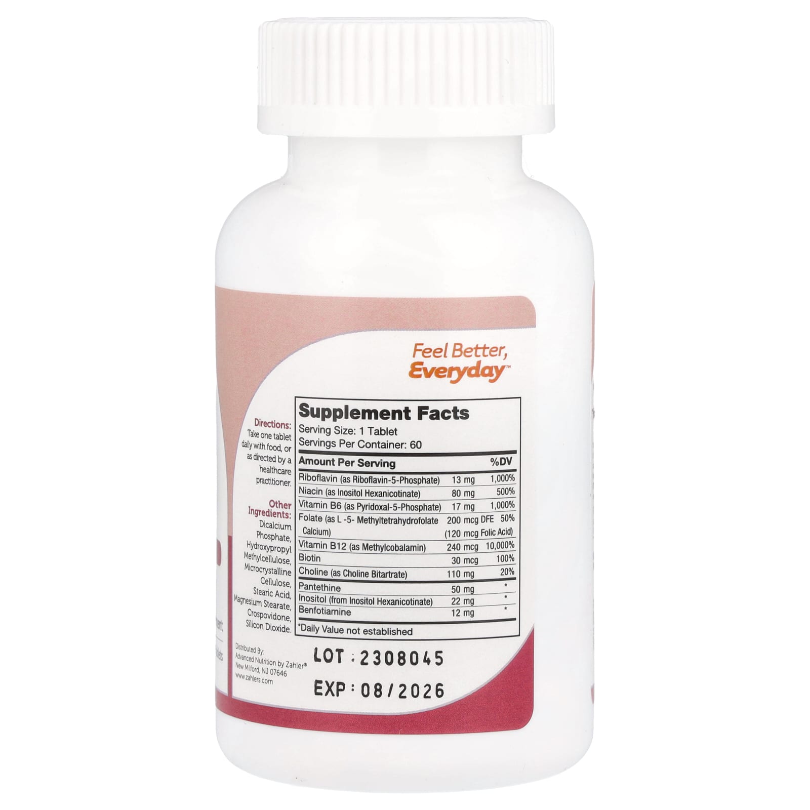 Zahler, B-Complex, 60 Timed Release Tablets