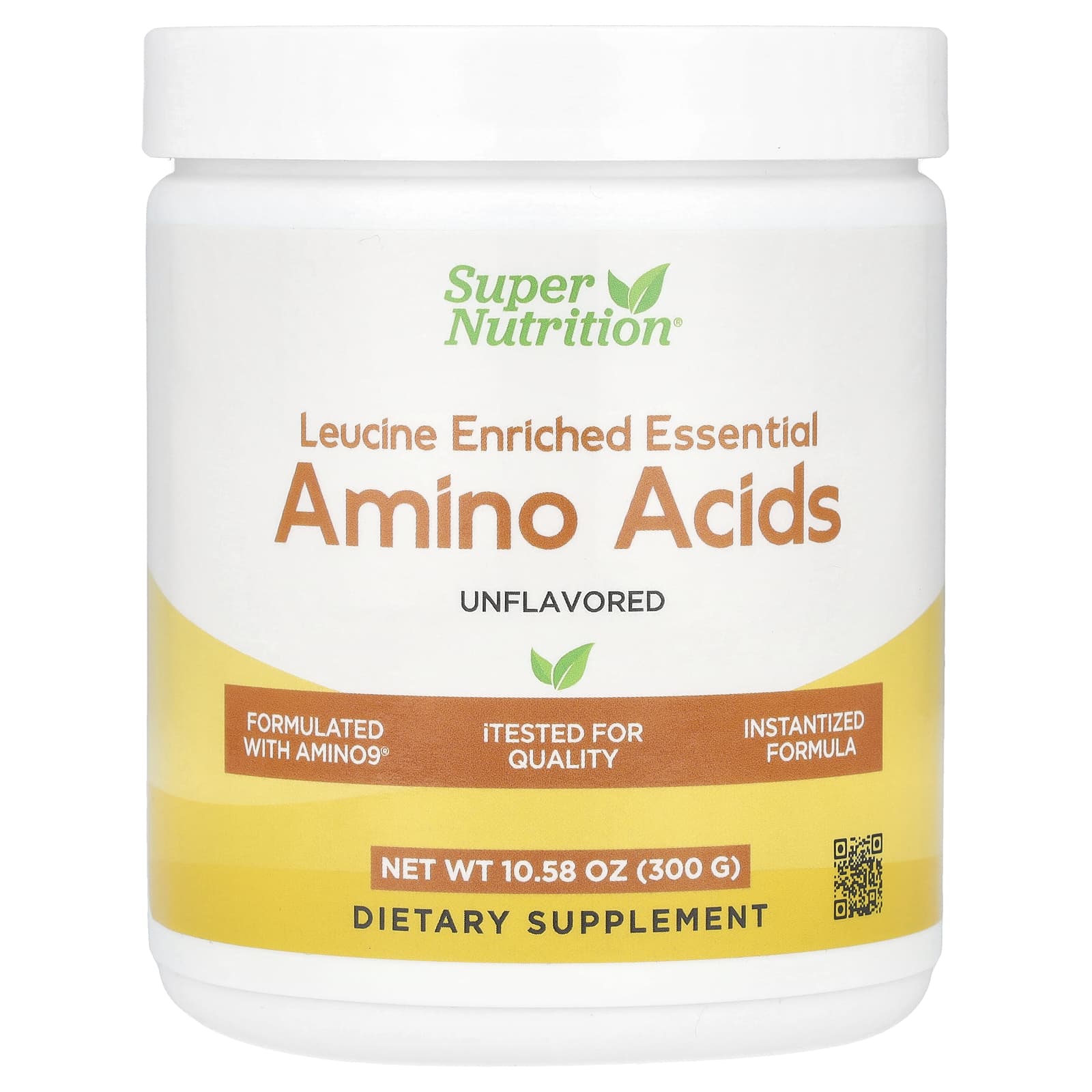 Super Nutrition, Leucine Enriched Essential Amino Acids with L-Leucine, L-Lysine, L-Threonine, and L-Isoleucine, Unflavored, 10.58 oz (300 g)