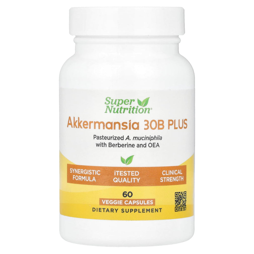 Super Nutrition, Akkermansia 30B PLUS with Berberine Phospholipid Matrix, and OEA, 60 Veggie Capsules