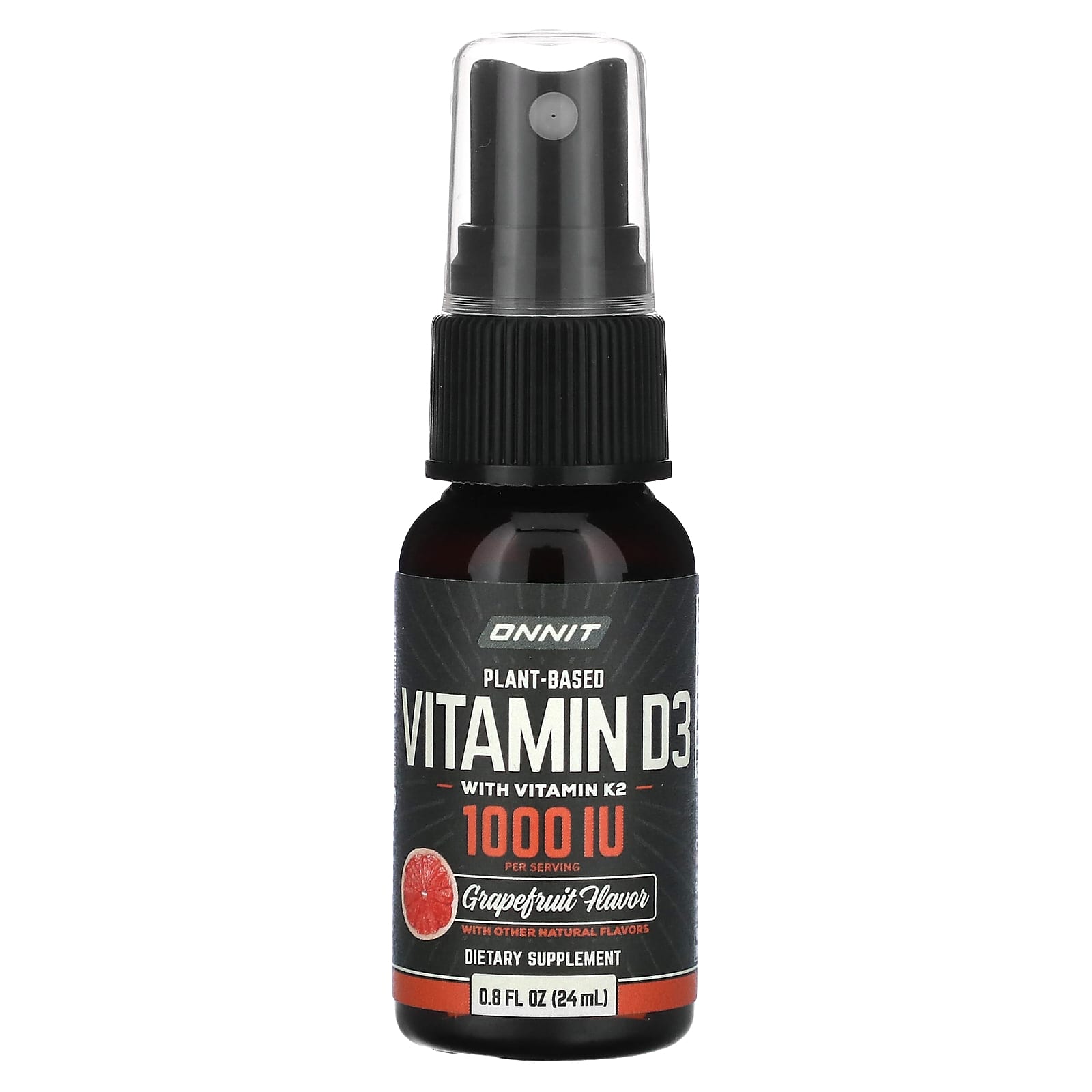 Onnit, Plant Based Vitamin D3 with Vitamin K2, Grapefruit, 25 mcg (1,000 IU), 0.8 fl oz (24 ml)
