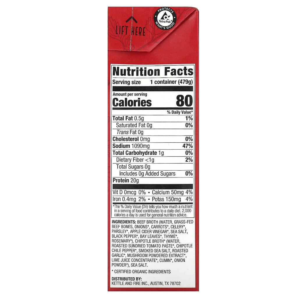 Kettle & Fire, Bone Broth, Chipotle Beef, 16.9 oz (479 g)