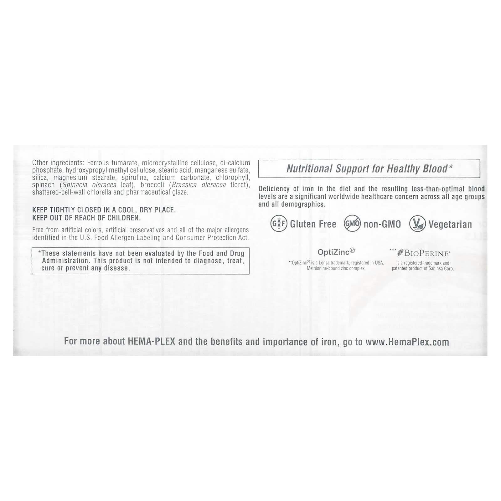 NaturesPlus, Hema-Plex, Iron with Essential Nutrients for Healthy Red Blood Cells , 60 Slow-Release Tablets