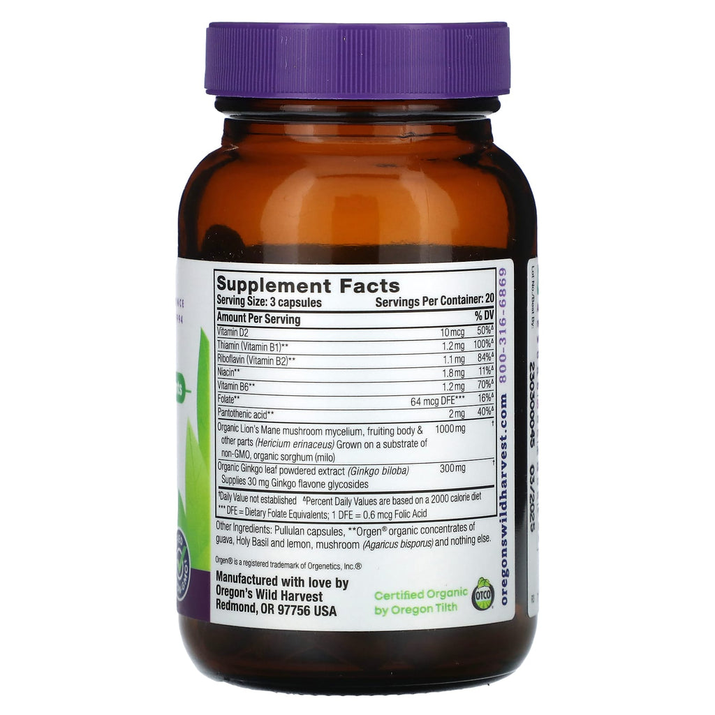 Oregon's Wild Harvest, Lion's Mane Plus, 60 Vegan Capsules