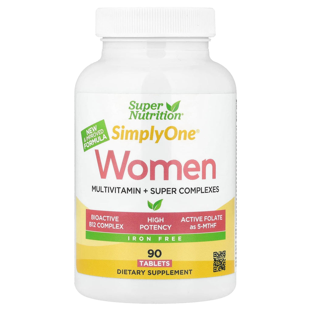 Super Nutrition, Simply One®, Women's Multivitamin with Super Complexes, Iron Free, 90 Tablets