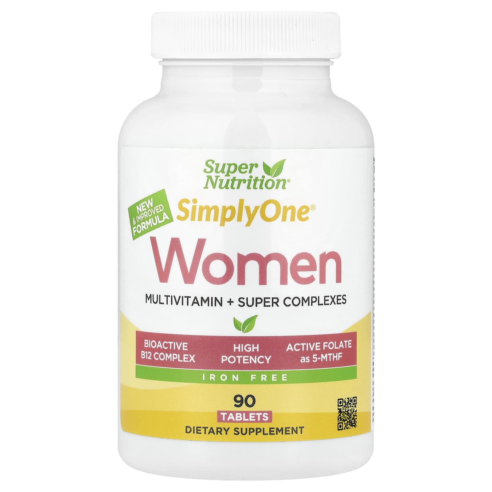 Super Nutrition, Simply One®, Women's Multivitamin with Super Complexes, Iron Free, 90 Tablets