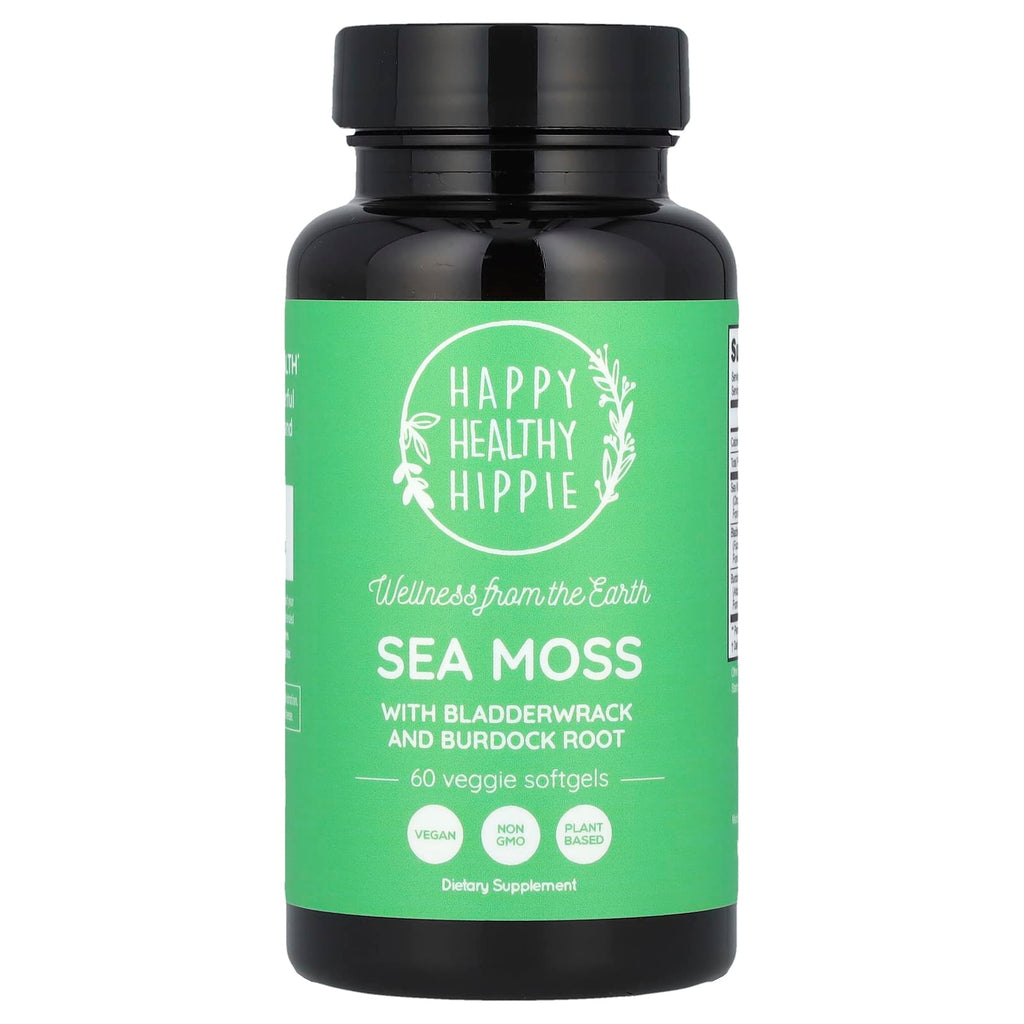 Happy Healthy Hippie, Sea Moss with Bladderwrack and Burdock Root, 60 Veggie Softgels