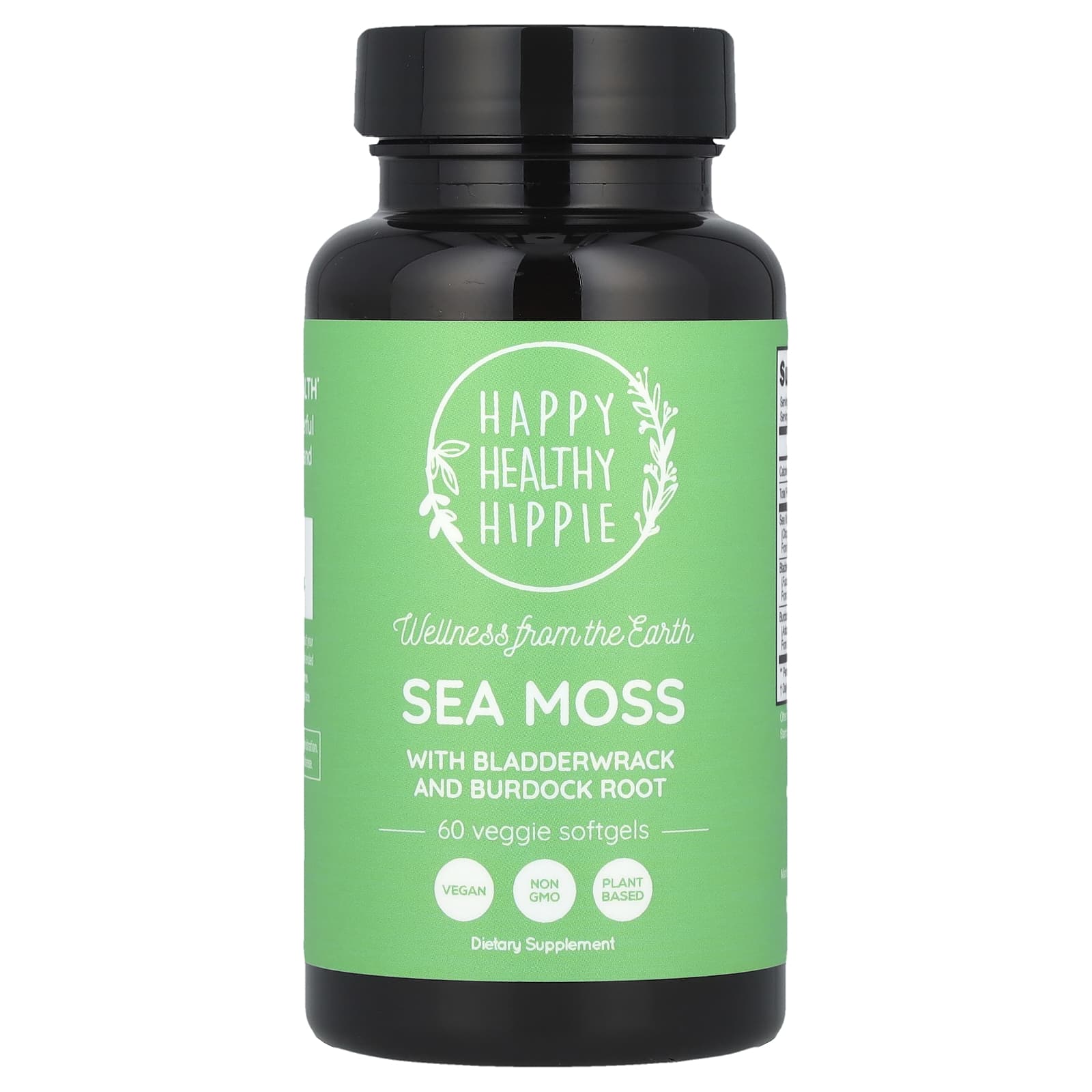 Happy Healthy Hippie, Sea Moss with Bladderwrack and Burdock Root, 60 Veggie Softgels