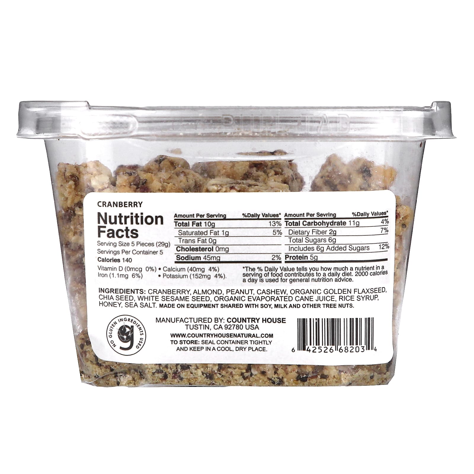 Country House, Cranberry, Chia + Flaxseed, 6.5 oz (184 g)